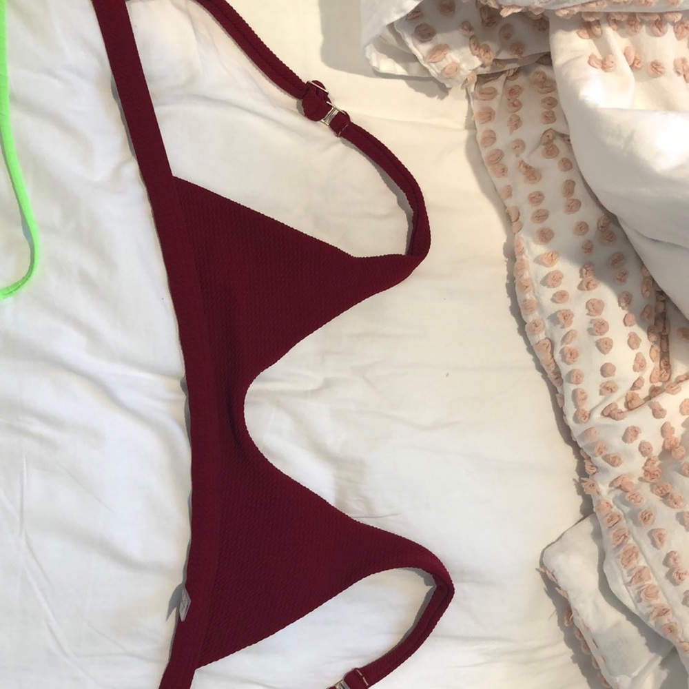 Zaful maroon bathing suit top